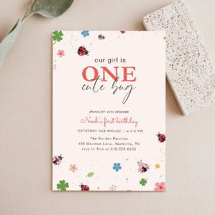Invitation Fleur Fantaisiste Un Joli Insecte Coccinelle 1er A