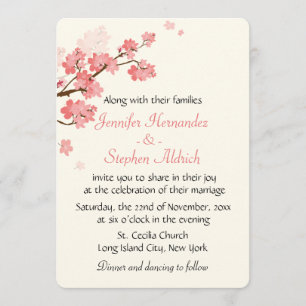 Invitation Fleur Fleur Fleur Fleur Fleur de Cerisier Blanc et