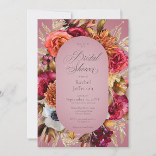 Invitation Fleur Florale Vintage Rose Bohème Florale