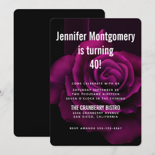 Invitation Fleur gothique violet-rouge rose