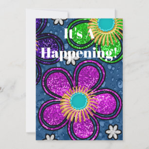 Invitation Fleur Hippie des années 60