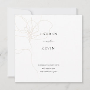 Invitation Fleur illustrée simple classique enregistrer la da