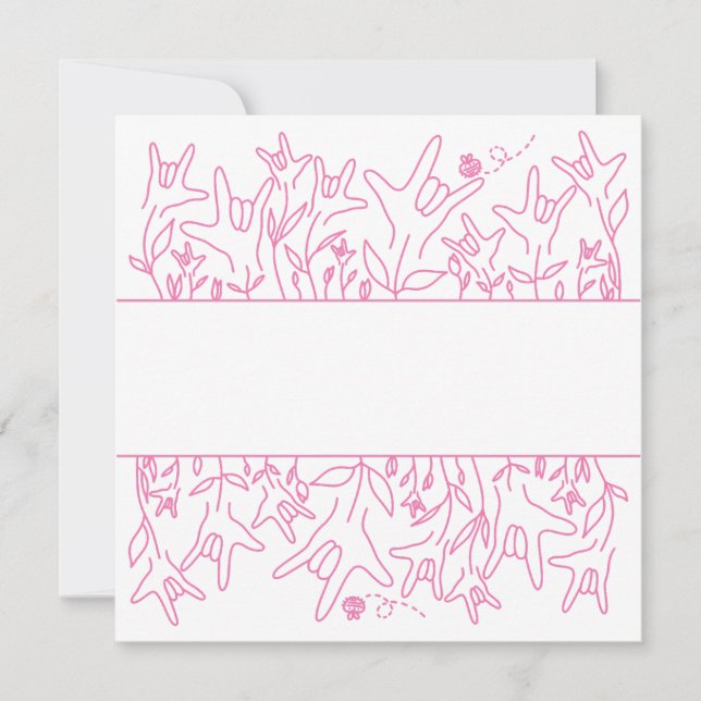 Invitation Fleur ILY - Nom personnalisé ASL Design (Devant)