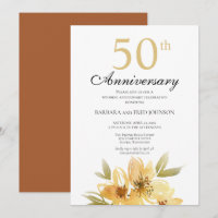 Fleur jaune et cuivre 50e anniversaire