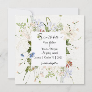 Invitation Fleur légère enregistrer la date