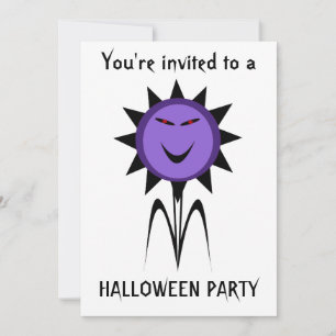 Invitation Fleur maléfique Kawaii Goth Halloween Party Custom