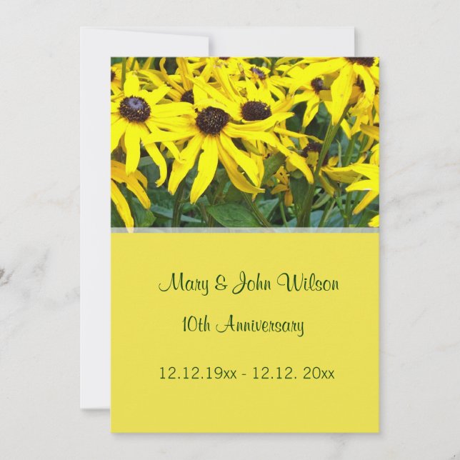 Invitation fleur marguerite jaune vif mariage anniversaire (Devant)