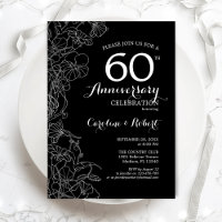 Fleur noir et blanc 60e anniversaire