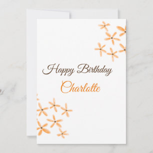 Invitation Fleur orange brune heureux anniversaire ajouter no