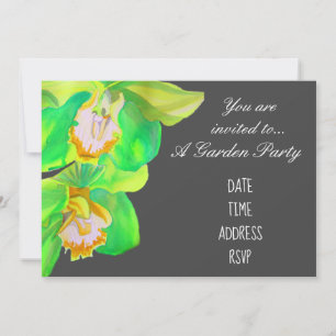 Invitation Fleur orchidée design moderne jardin fête