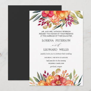Invitation Fleur peinte Moderne ÉLÉGANT Formel