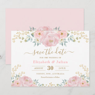 Invitation Fleur romantique Soft Rose or Floral Enregistrer l