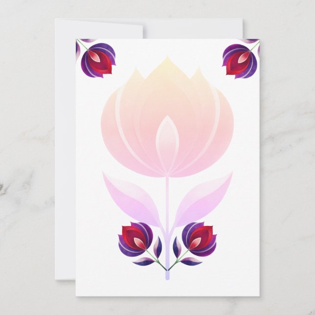 Invitation Fleur rose (Devant)