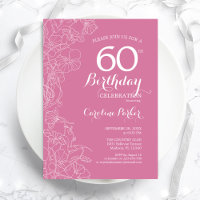 Fleur rose 60e fête d'anniversaire
