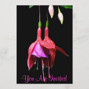Invitation Fleur rose Fuchsia