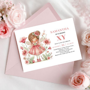 Invitation Fleur Rose pour les 3 ans de la Fille F