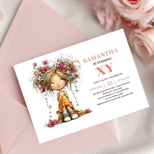 Invitation Fleur Rose pour les 4 ans de la Fée Fan