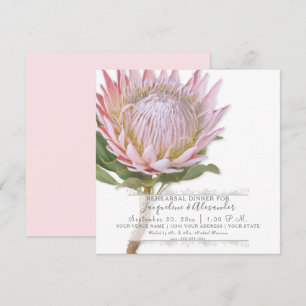 Invitation Fleur rose vintage moderne de Protea de dîner de