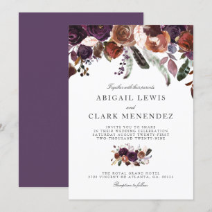 Invitation Fleur royale sauvage   Invite de mariage à thème v