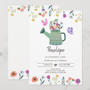 Invitation Fleur sauvage à l'anniversaire Girl Gar