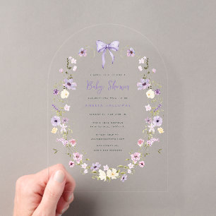 Invitation Fleur sauvage Acrylique  Arch Baby show