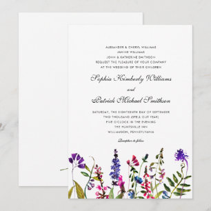 Invitation Fleur sauvage aquarelle   3 définit le mariage des