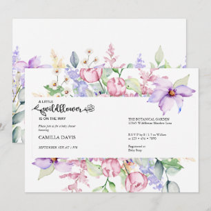 Invitation Fleur sauvage aquarelle   Botanique Baby shower In
