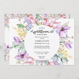 Invitation Fleur sauvage aquarelle   Botanique Baby shower In
