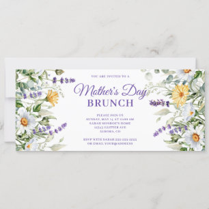 Invitation Fleur sauvage Aquarelle Fête des Mères Brunch