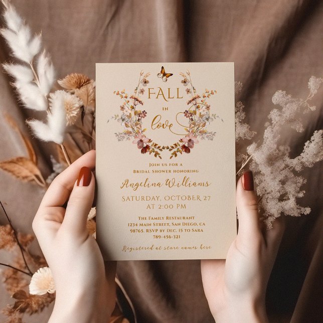 Invitation Fleur sauvage automne terre cuite Élégante Fête de (Créateur téléchargé)