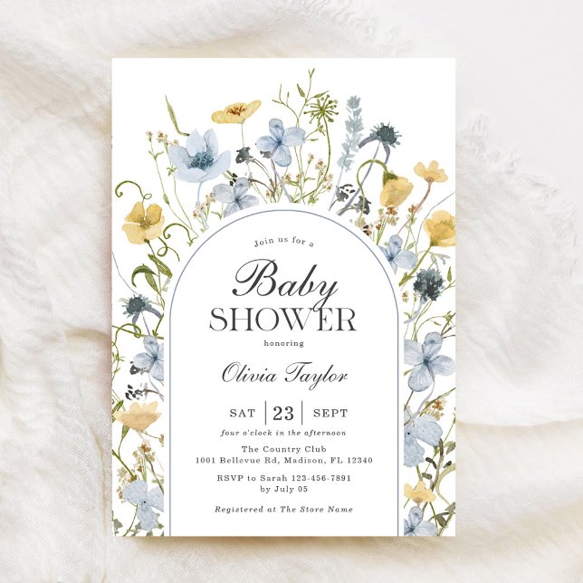 Invitation Fleur sauvage Baby Boy Douche Arch (Créateur téléchargé)