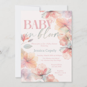 Invitation Fleur sauvage, Baby in Bloom, Baby shower Invitati