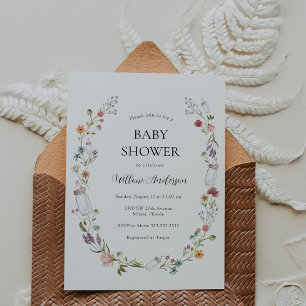 Invitation fleur sauvage Baby shower