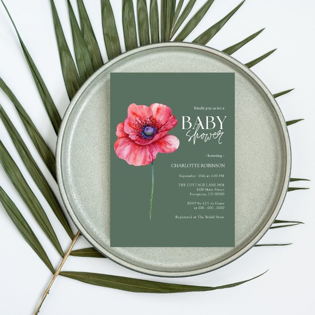 Invitation fleur sauvage Baby shower (Créateur téléchargé)