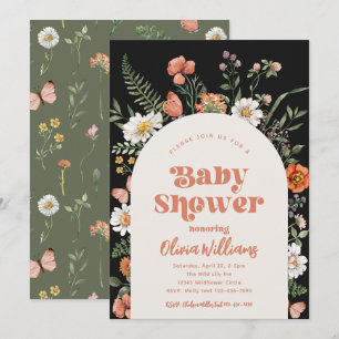 Invitation fleur sauvage Baby shower   Bébé sauvag