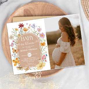 Invitation Fleur sauvage Bébé En Fleur Fille Douche Photo
