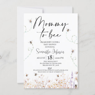 Invitation Fleur sauvage Bees maman à Bee Baby shower