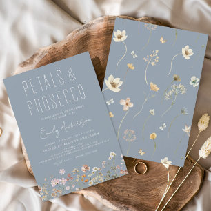 Invitation Fleur sauvage bleu Dusty Pétales et Procuco Bride