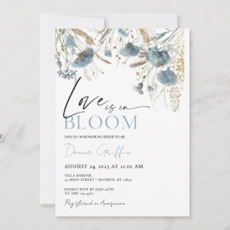 Invitation Fleur Sauvage Bleue L'amour est en fleu