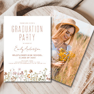 Invitation Fleur sauvage Bloom Graduation Party Photo