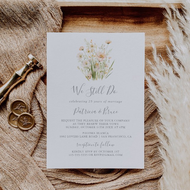 Invitation Fleur sauvage Blush Classique Nous Faisons Toujour (Créateur téléchargé)