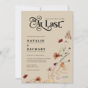 Invitation Fleur sauvage Boho Enfin À Dernier Mariage