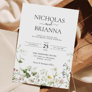 Invitation Fleur sauvage Boho Floral Garden Mariage