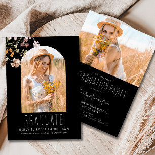 Invitation Fleur sauvage Boho Floral Graduation Party Arch Ph