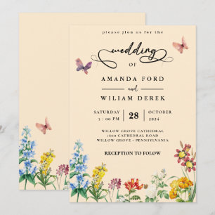 Invitation Fleur sauvage Boho Garden Wedding