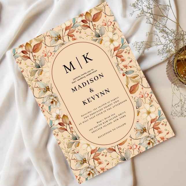 Invitation Fleur sauvage Boho Mariage (Créateur téléchargé)