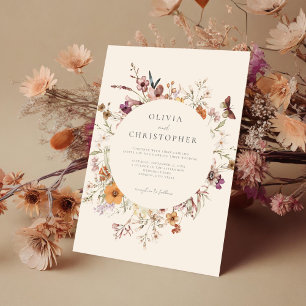 Invitation Fleur sauvage Boho minimaliste Mariage Floral