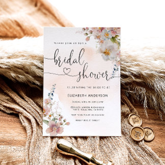 Invitation Fleur sauvage Boho Moderne Douche nuptiale Invitat