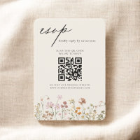 Fleur sauvage Boho QR Code Mariage RSVP