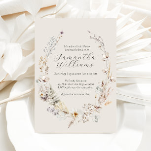 Invitation Fleur sauvage Boho Rustic Elegant Fête des mariées
